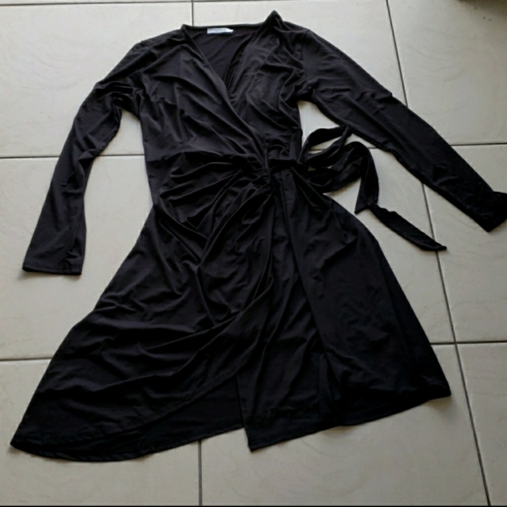 #10466-10 🔥🔥Up Summer Beach Wear Dress Long Sleeve,L,Black.